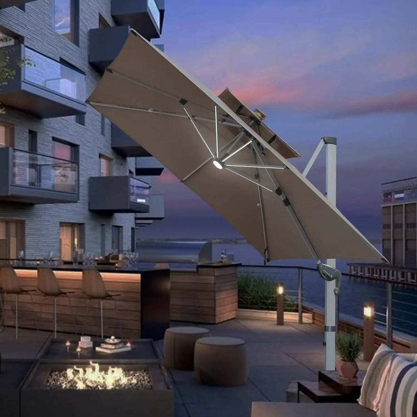 SunLite™ Solar Powered LED Parasol